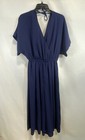 ModCloth Women's Navy Blue V-Neck Wrap Front Wide Leg Culotte Romper Sz S — photo 1