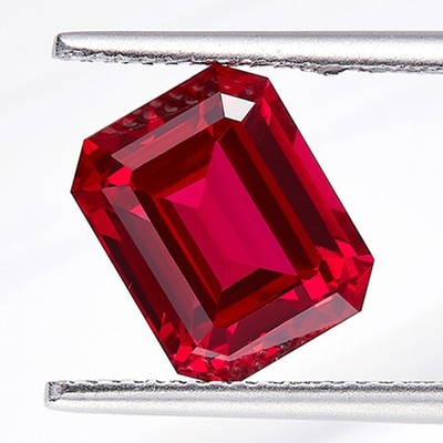 Wholesale 0.5-10ct Emerald Cut Lab-grown Pigeon Blood Ruby AGL Certification