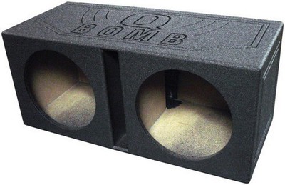 Q-POWER QBOMB12V 12'' Rhino Lined Dual Vented Car Sub Box Enclosure (Open Box)