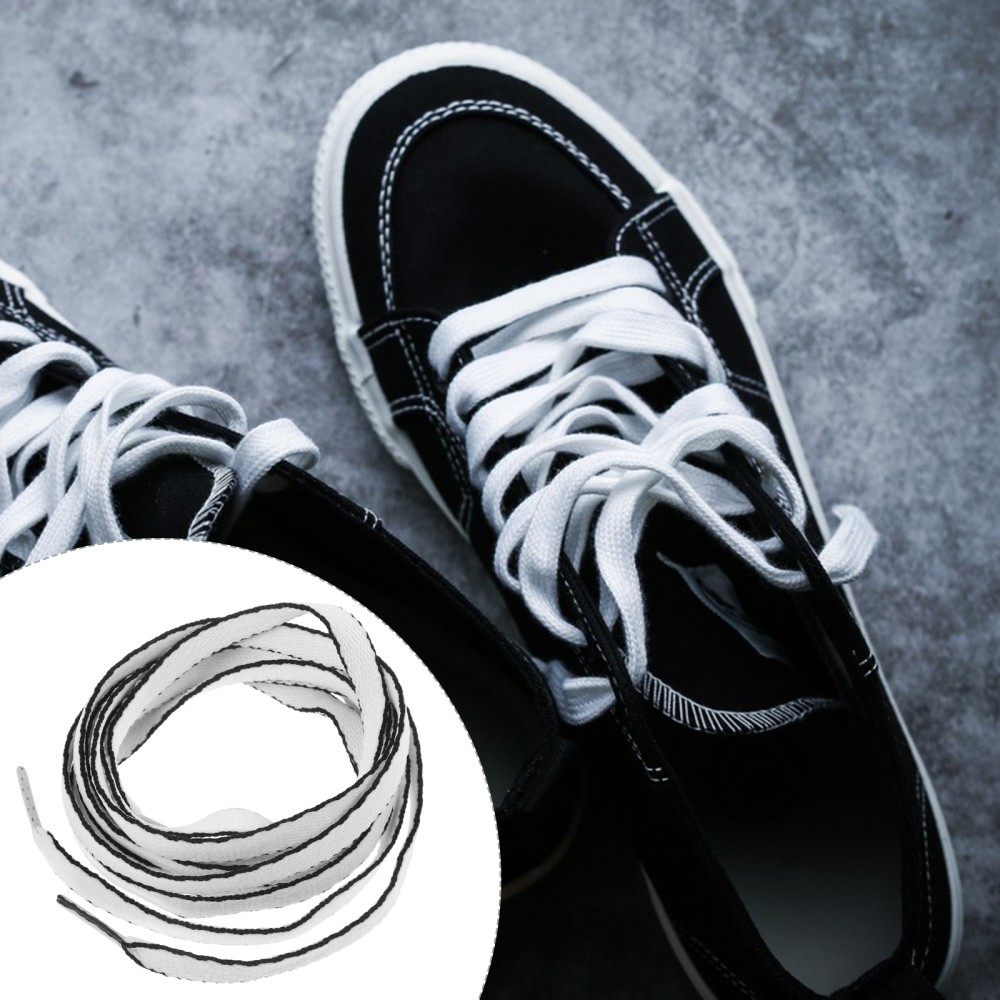 APL 4 Paia Lacci Scarpe Bianco e Nero per Scarpe da Ginnastica Sneakers Uomo Atletico