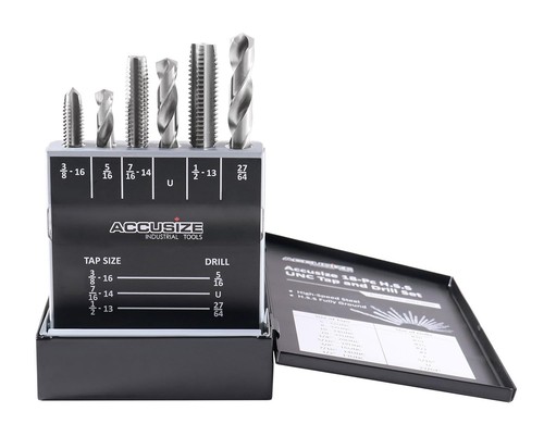 Durable U.N.C. 18-Pc Tap & Drill Set for Ferrous and Non-Ferrous Materials - Picture 5 of 11