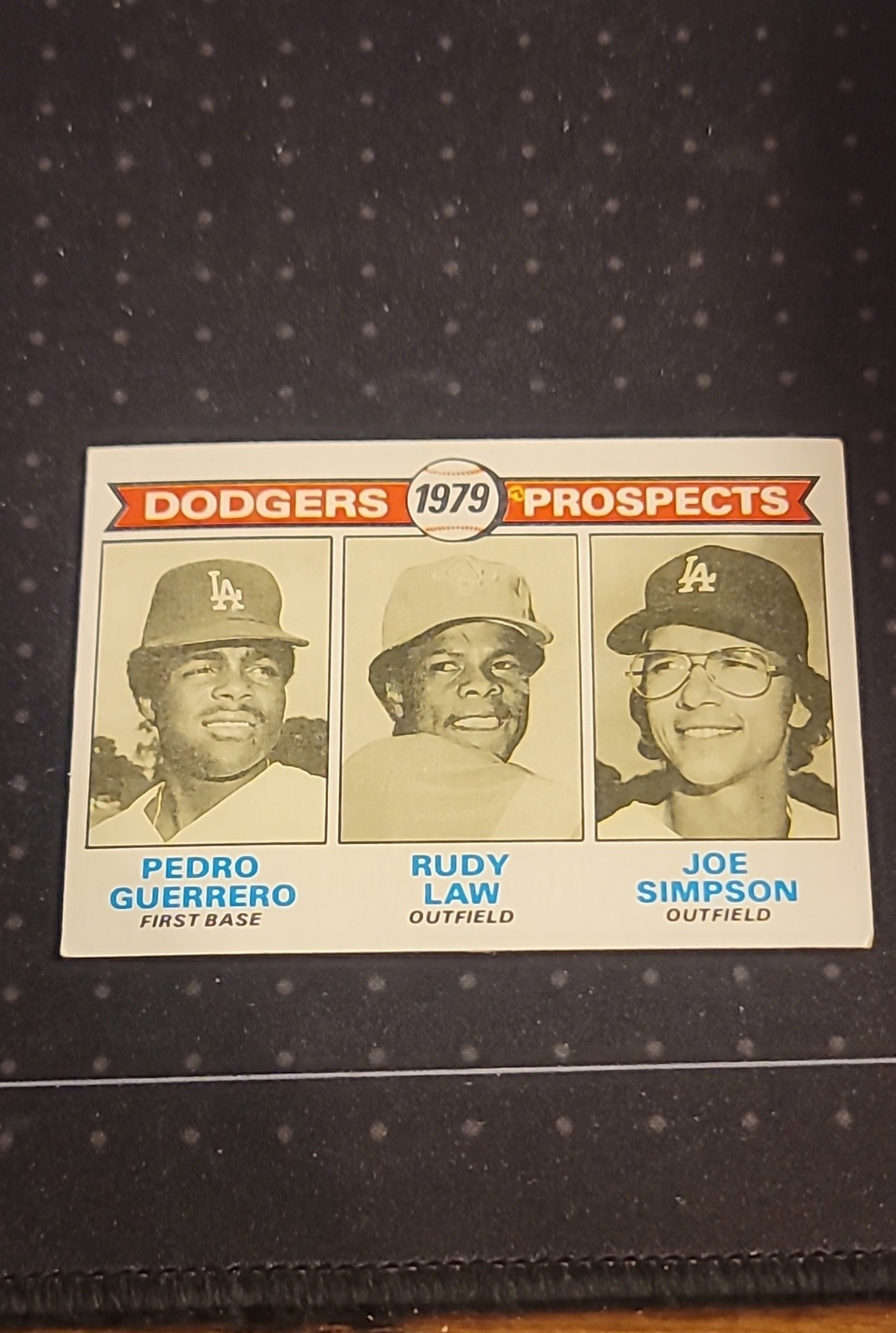 1979 Topps - 1979 Prospects Pedro Guerrero, Rudy Law, Joe Simpson #719 (RC)