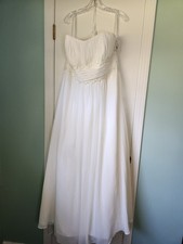 NWT David's Bridal Chiffon Ivory Wedding Dress 26W - SEE MEASUREMENTS BELOW!!