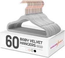 Velvet Baby Hangers for Closet, Kids Hangers Velvet 60 Pack, Non Slip Toddler