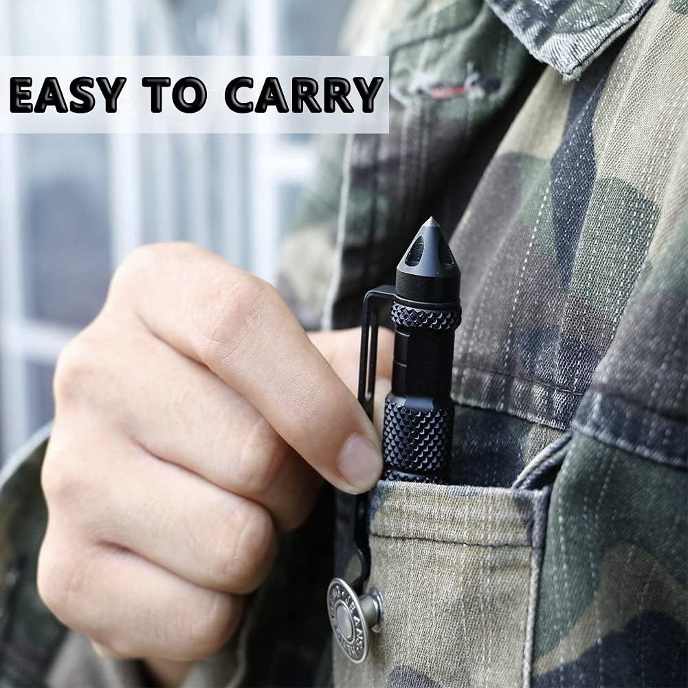 SALE Tactical Pen Aluminum Self Defense with Glass Breaker Pen Writing Black EDC