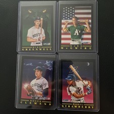 Roger Clemens, Darryl Strawberry, Mike Greenwell, Mark McGwire Fleer 91
