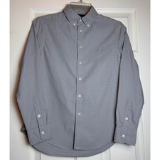 Ralph Lauren Kids Gray Long Sleeve Button Down Shirt Pony Logo Size M 10-12