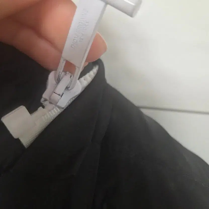 Tommy Hilfiger Style Black Padded Coat with Stripes