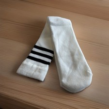 VTG AJs Socks LLC White Black Striped 21  Acrylic Tube NOS 80s USA Made Quality.