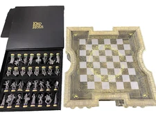 Lord of the Rings Noble Collection Pewter Chess Set w/ 56 Character Pieces GREAT