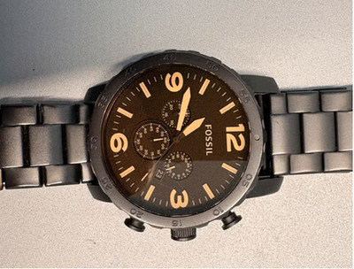 Fossil Nate JR1356 Armbanduhr für Herren, schöne XXL Uhr im guten Zustand