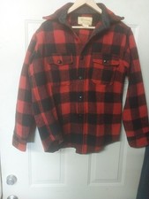 1960s Vintage Melton Buffalo Plaid Wool Button Up Hunting Heavyweight Shirt