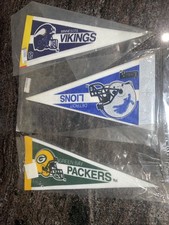 Steelers Packers Bills  4”x9” Vintage MINI PENNANT NFL 1989 Cereal Giveaway New