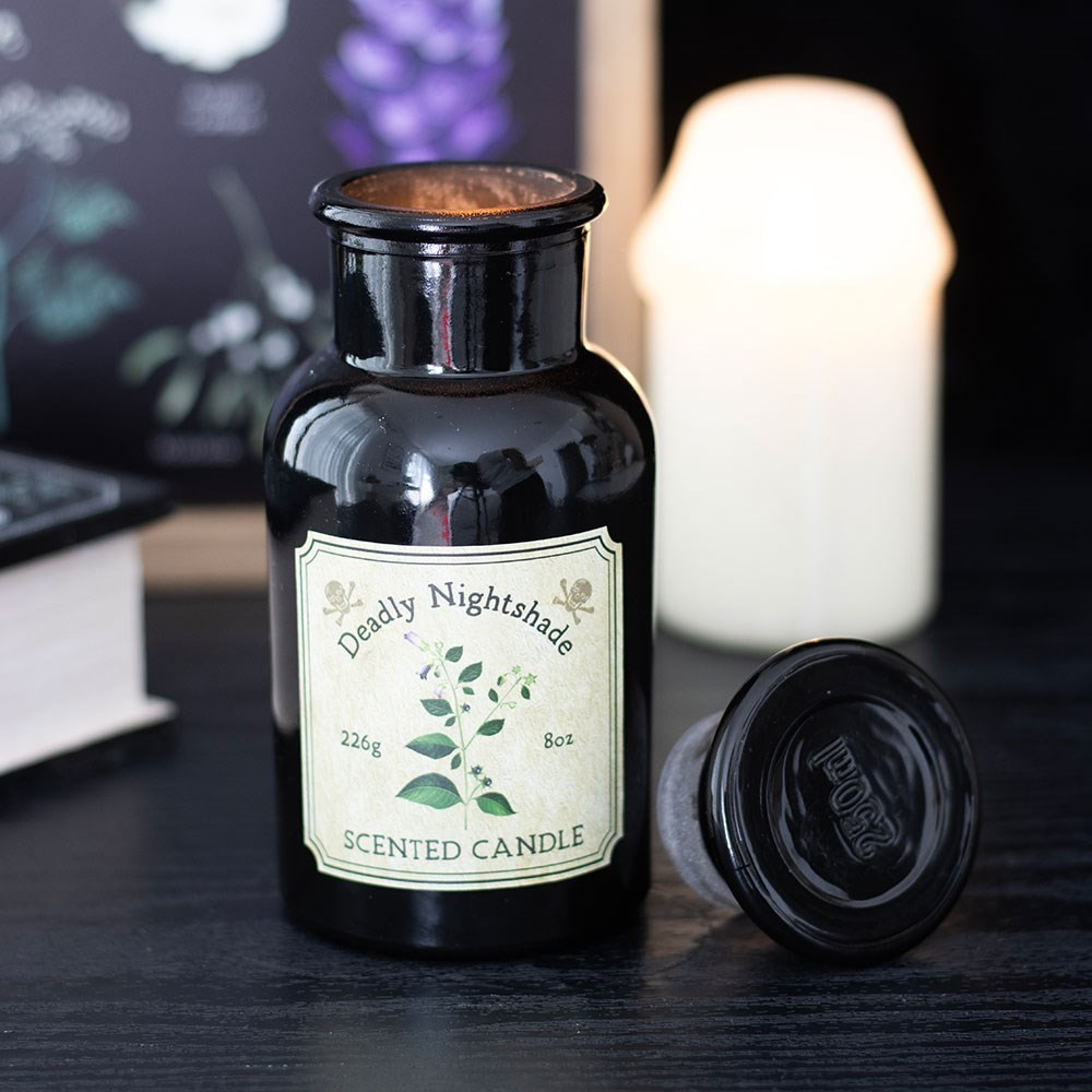 Poisonous Plants Gothic Apothecary Bottle Deadly Nightshade Scented Candle