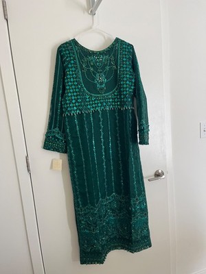 slim fit dress slacks Plus Size Festive Emerald Green Georgette Anarkali Set with Hand Embel –  DESINOOR.COM