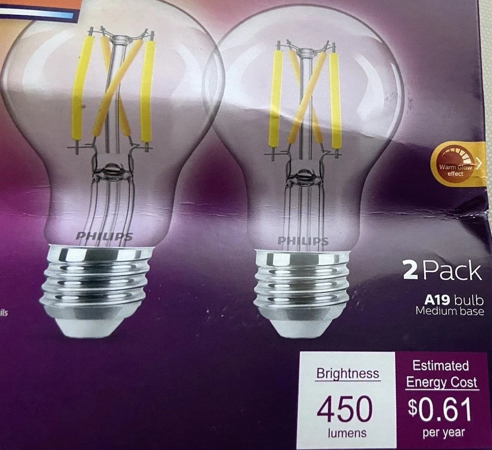 Philips 40W Soft White A19 Ultra Definition LED Light Bulb 450 Lumens 2 Pk - Image 2 of 3