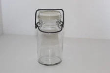 Vintage Wired Canning Jar with Lid Clear Glass Unbranded