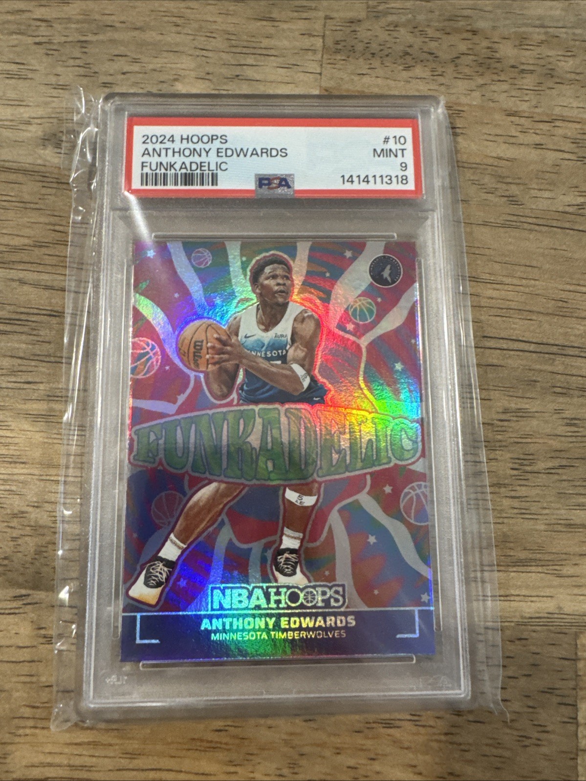 2024-25 Panini Nba Hoops - Funkadelic Anthony Edwards #10 PSA 9 view 4