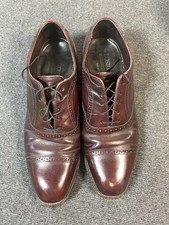 VTG Bostonian Foot Saver Burgundy Leather Cap Toe Oxfords Shoes USA Made 9.5 D/B