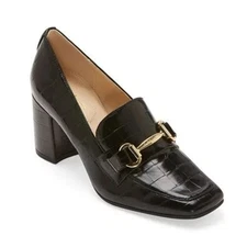 Women's Liz Claiborne Morris Block Heel Loafer - Black - Various Sizes - NIB