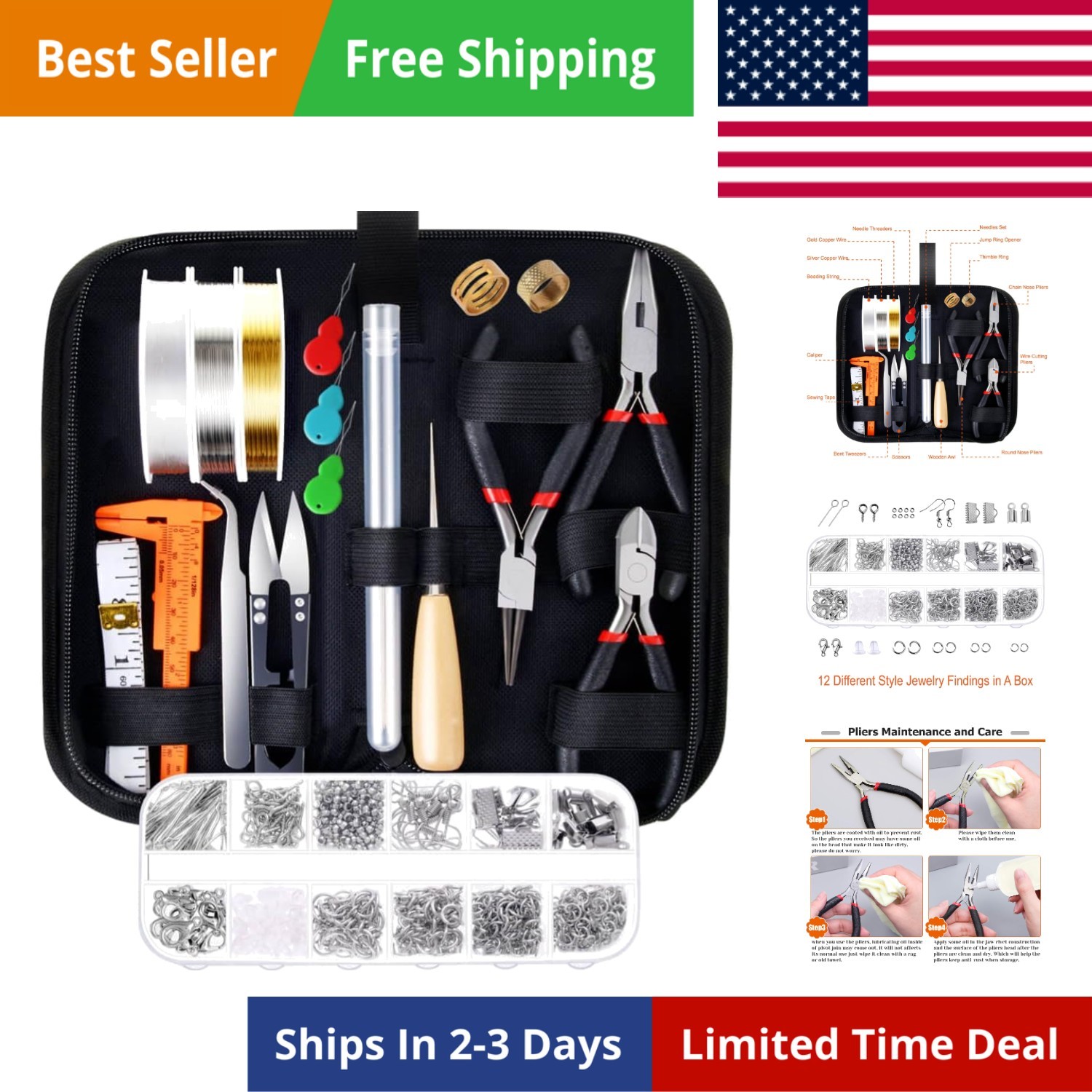All-in-One Jewelry Making Supplies Set - 845 Pieces with Essential Beading Tools