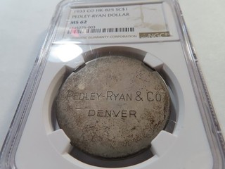 N23 USA Denver 1933 Pedley Ryan Silver 430 Grains So Called $1 HK 825 NGC MS 62