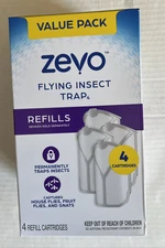 4-Pack Zevo Fly Trap Refills – Odorless & Mess-Free Cartridges
