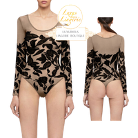 Body Tattoo By Wolford S Fairly Light Black Langarm Transparent Blumen Design