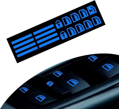 Pack of 20 Fluorescent Blue Car Control Switch Luminous Stickers, for Precise Ni