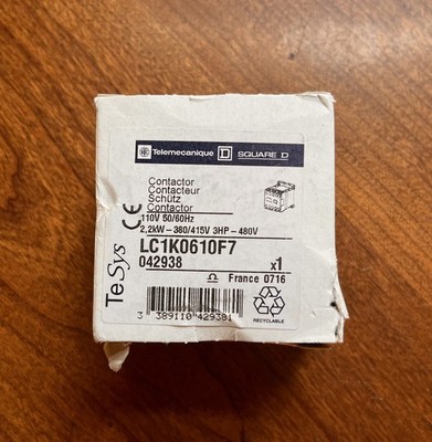 Schneider Telemecanique LC1K0610F7 Contactor 110V 3HP Motor Starter Open Box
