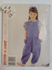 Jumpsuit Overalls Blouse Girls 4 5 6 McCalls Stitch N Save 5510 Sewing Pattern