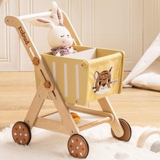 ROBUD Baby Push Walker Doll Stroller, Wooden Shopping Cart for Girls Boys, He...
