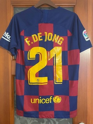 FC BARCELONA FRANKIE DE JONG 21 LA LIGA JERSEY S Sz 19/2020