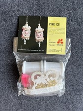 LeeWards PINK ICE Christmas Ornament Kit Sequin Bead NOS 1975 Makes 2