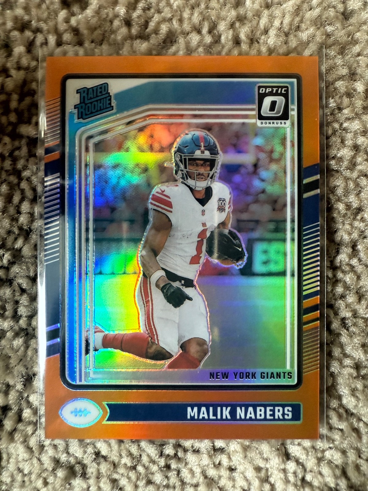 2024 Donruss Optic Malik Nabers Orange Prizm /249 Rated Rookie RC No. 271 Giants