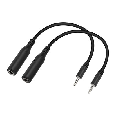1/4'' Mono To 1/8'' Stereo Cable2 Pack 6.35mm Mono Ts Female To 3.5mm Trrs Male S