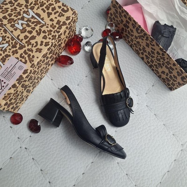 Women French Connection Heels Black Leather 36