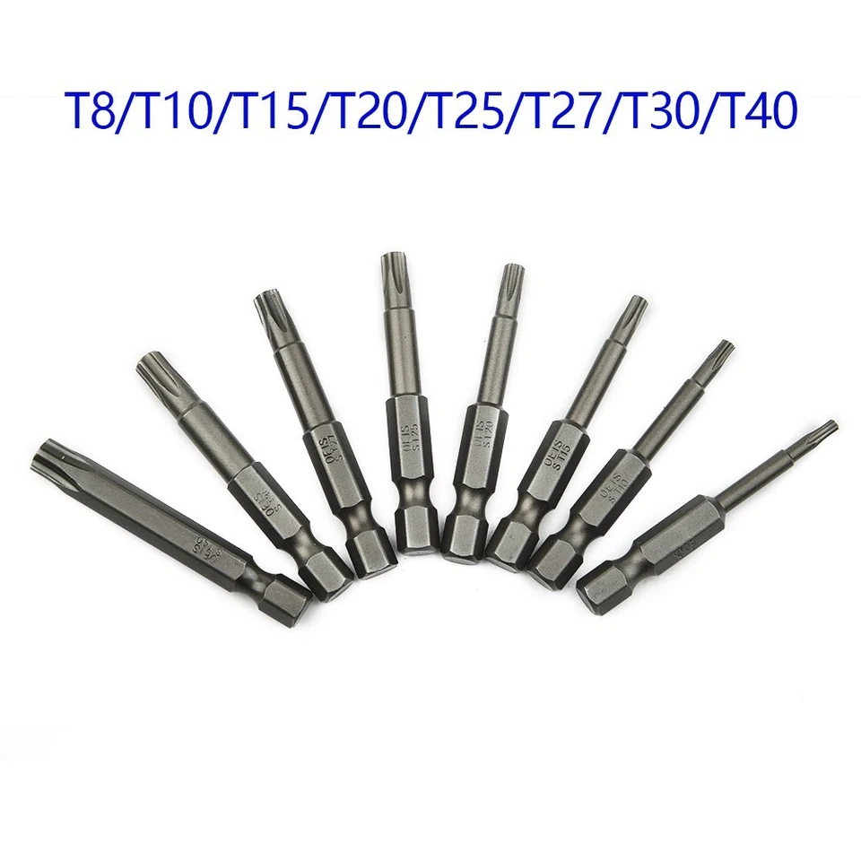 Bit Screwdriver T8/T10/T15/T20/T25/T27/T30/T40 1/4 Hex Shank For Air Drills - Image 3 of 4