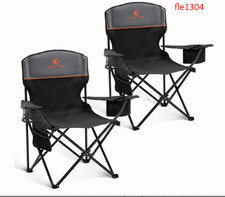 Camping Chairs 350LBS Capacity, Heavy Duty Folding Chair with 4-Can Cooler Bag