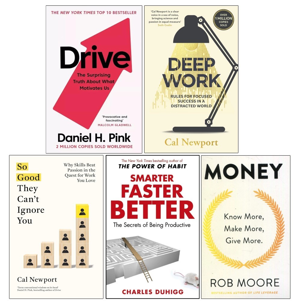Smarter Faster Better, Deep Work, Drive Daniel Pink 5 Books Collection Set - Image 3