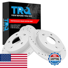 Trq Rear Brake Rotor Set G Coated Drilled And Slotted Solid Compatible