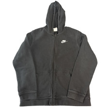 Nike Youth Large Black Zip-Up Hoodie Logo In Corner