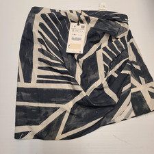 ZARA WOMAN BLACK/ WHITE PRINTED DRAPED SKIRT SIZE S  2840/118/064