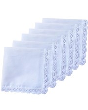 30cm New Ladies White Cotton Handkerchiefs Crochet Lace Hanky for Wedding