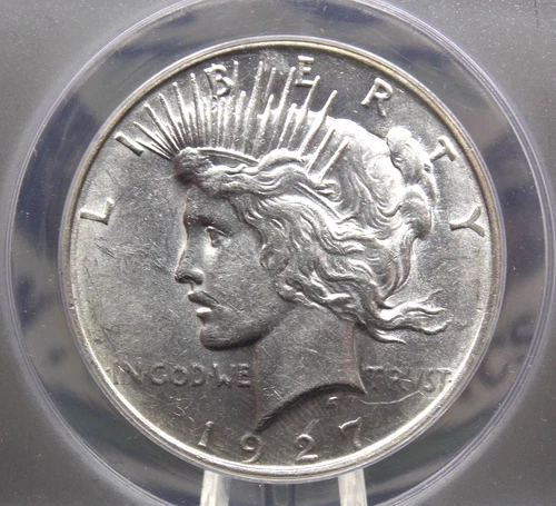 1927 "D" Peace SILVER Dollar $1 ANACS AU58 Details #316 About Unc ECC&C, Inc.
