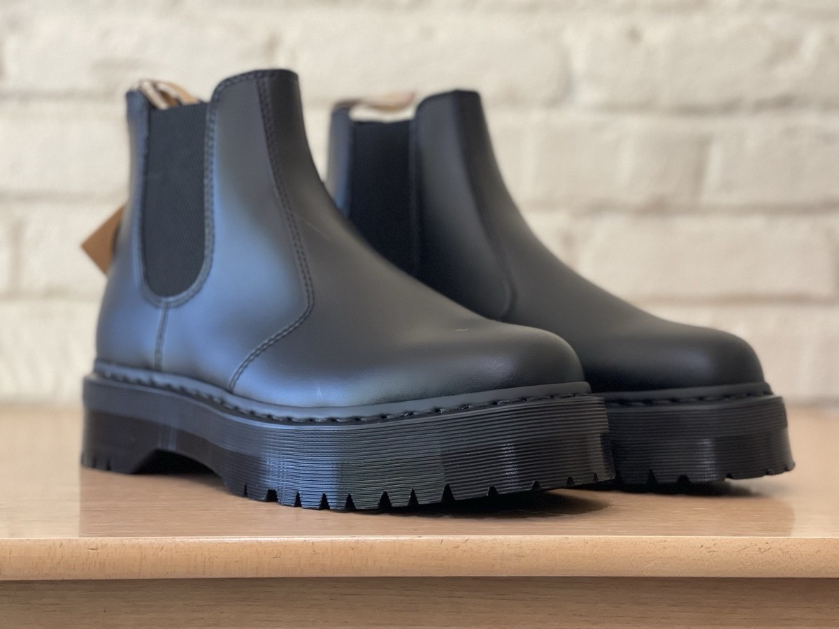 Dr Martens Black Vegan Leather 2976 Quad Chelsea Platform Jadon