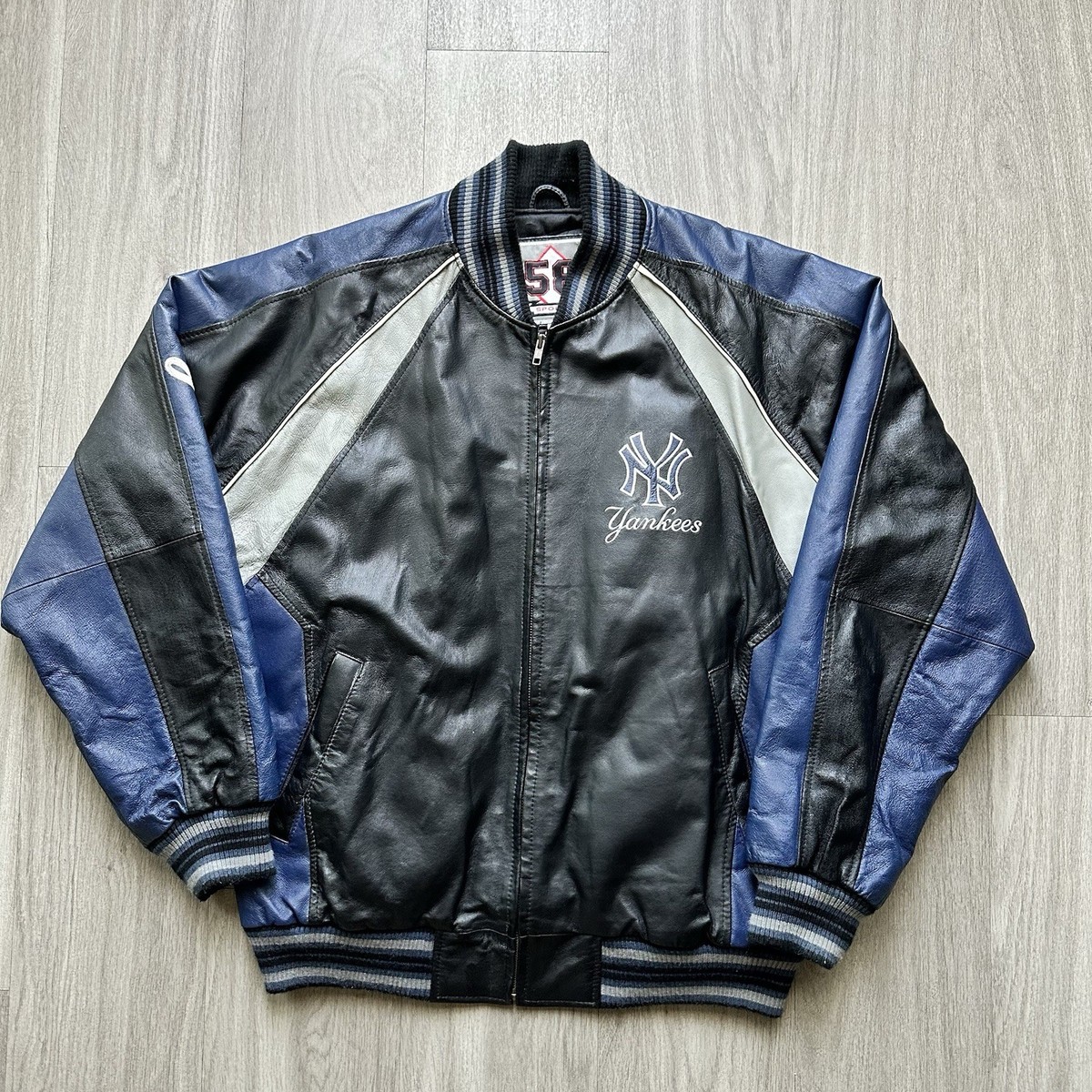 New York Yankees Vintage 90s Leather Varsity Jacket - MLB