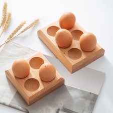 Wood Egg Holder Egg Organizer Rack Desserts Easter Egg Display Wooden Egg Tray