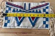 Native American Sioux Stiffened Canvas Leather Painted Parfleche Bag Style 13"