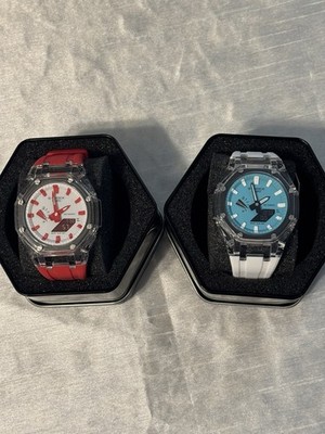   G-SHOCK GA-2100 CLEAR DUO - RED & BLUE  